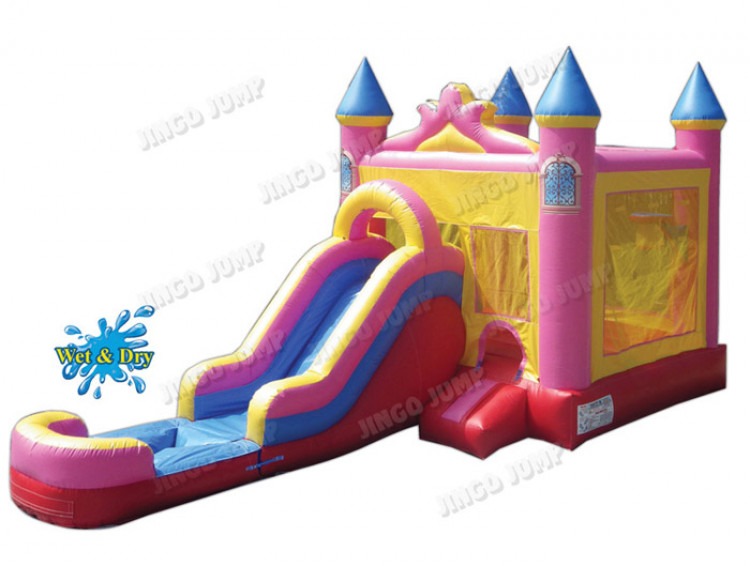 Bounce House with Water Slide Pink